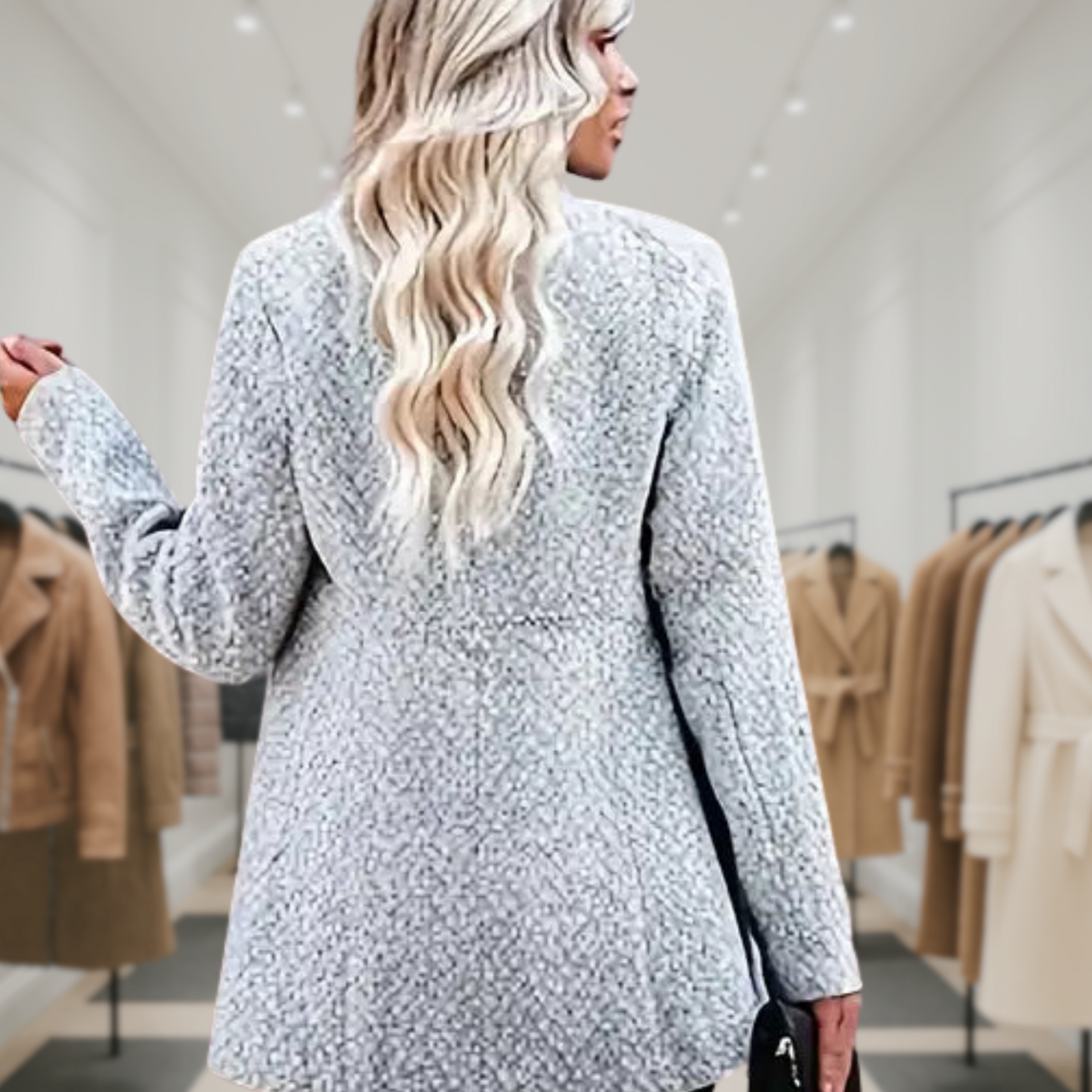 Stella™ | Elegant Mid-Length Coat with Pockets