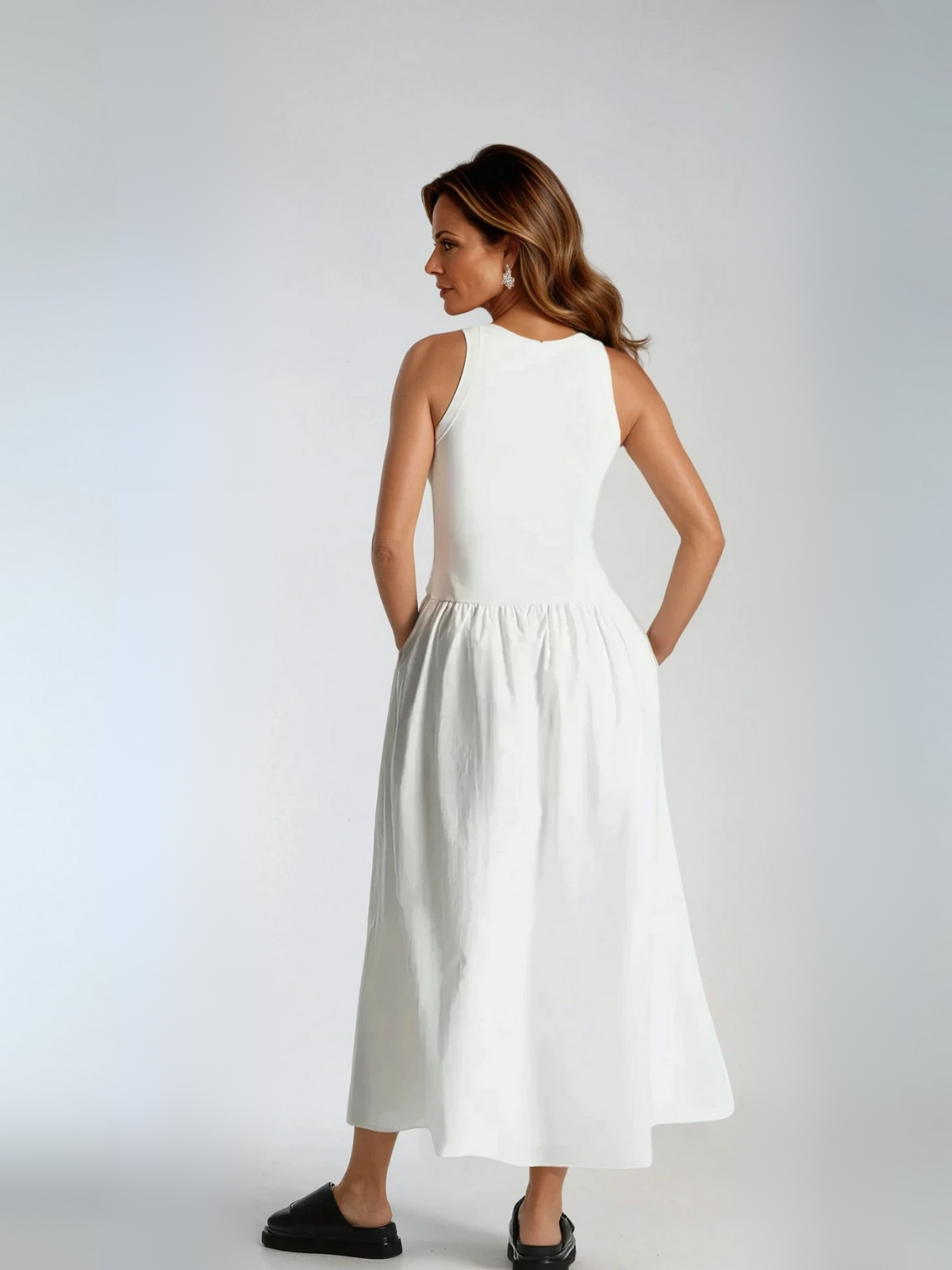 Round Neck Casual Stitching Vest Dress