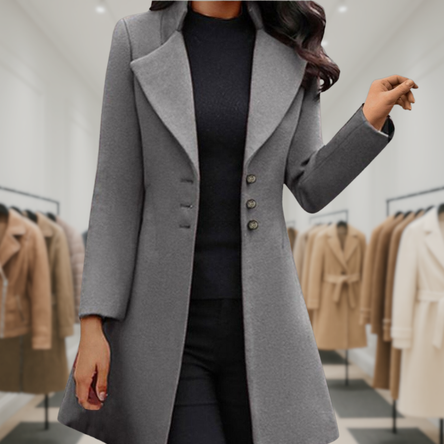 Vinci™ | Luxurious Italian Wool Long Sleeve Coat