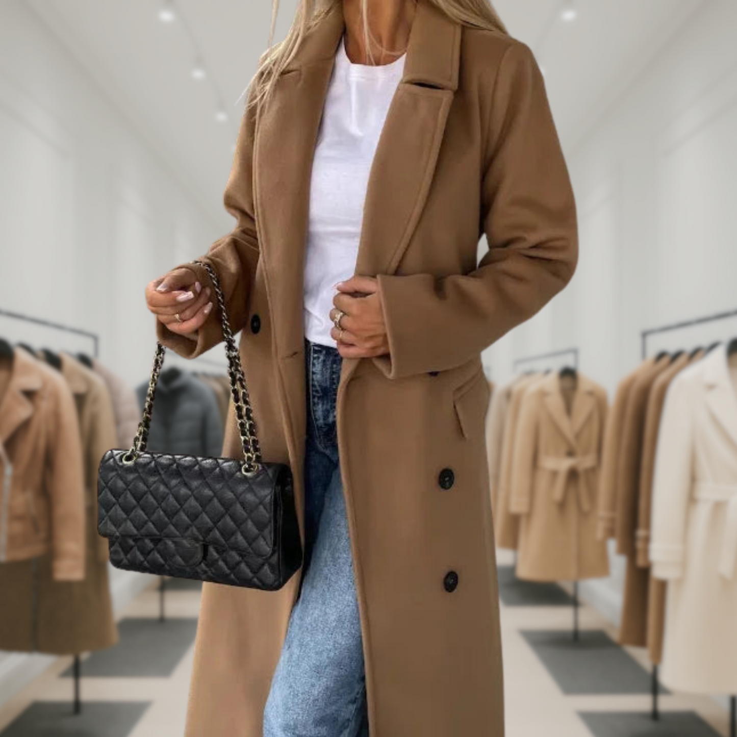Kim™ | Elegant Double-Breasted Wool Coat