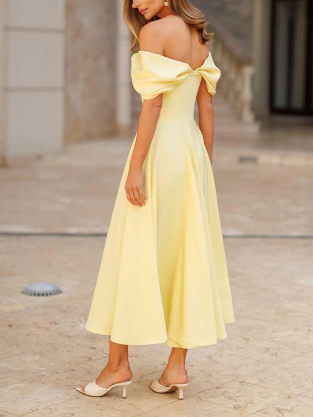 Elegant Off-the-shoulder Draped Maxi Dress