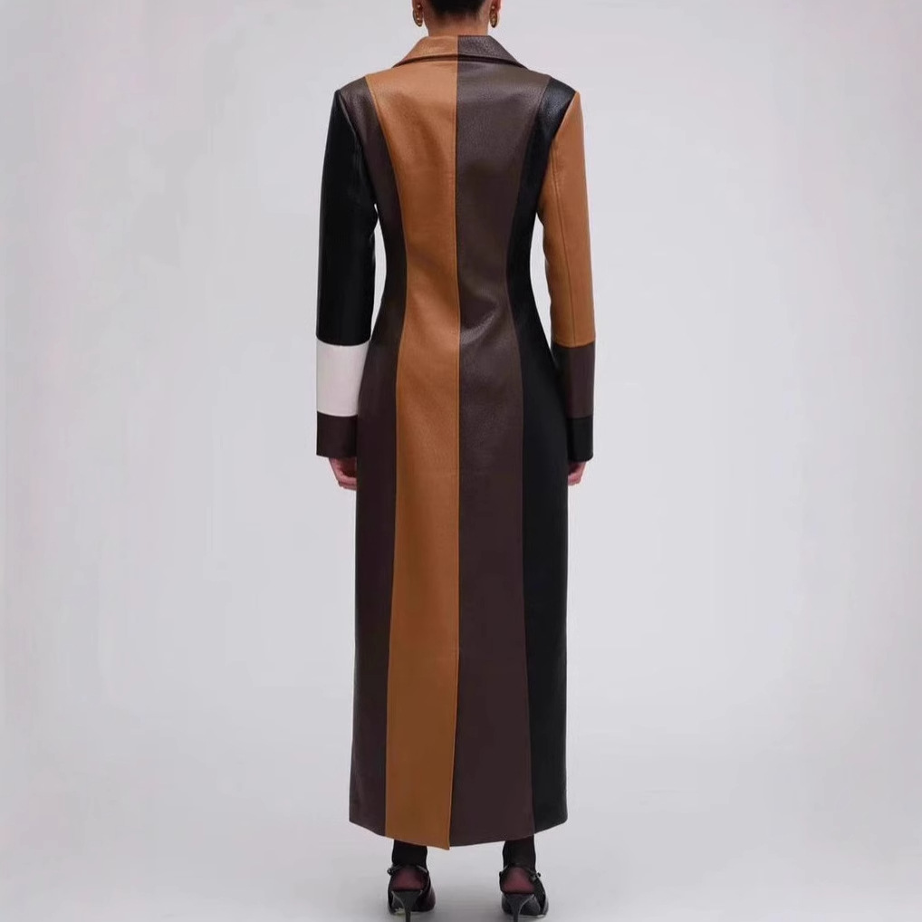 Vienna | Retro Patchwork Faux Maxi Coat