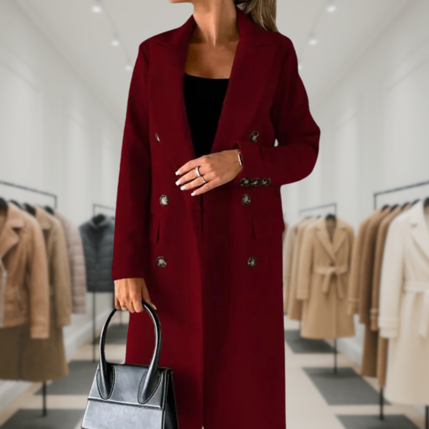 Kate™ | Woolen Coat Long Fit Women