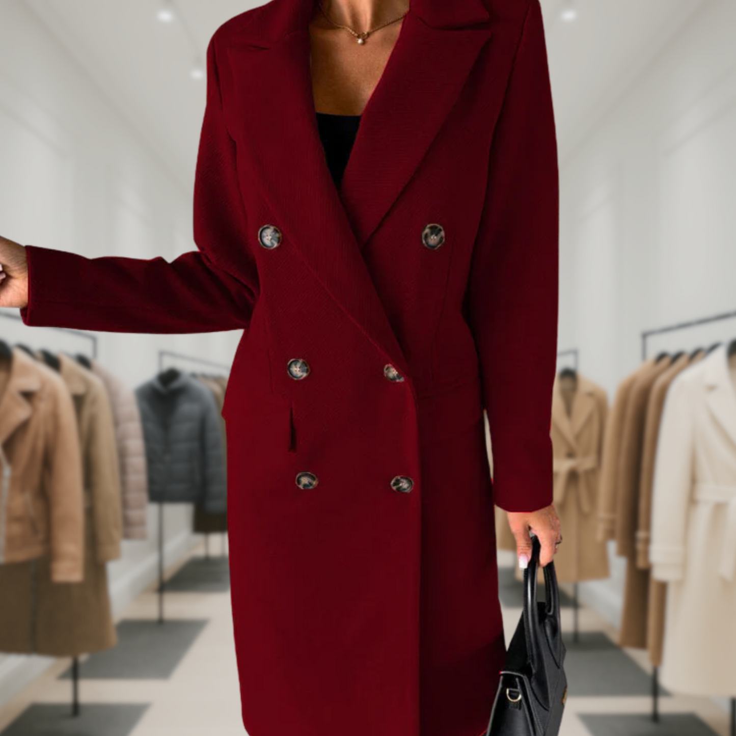 Kate™ | Woolen Coat Long Fit Women