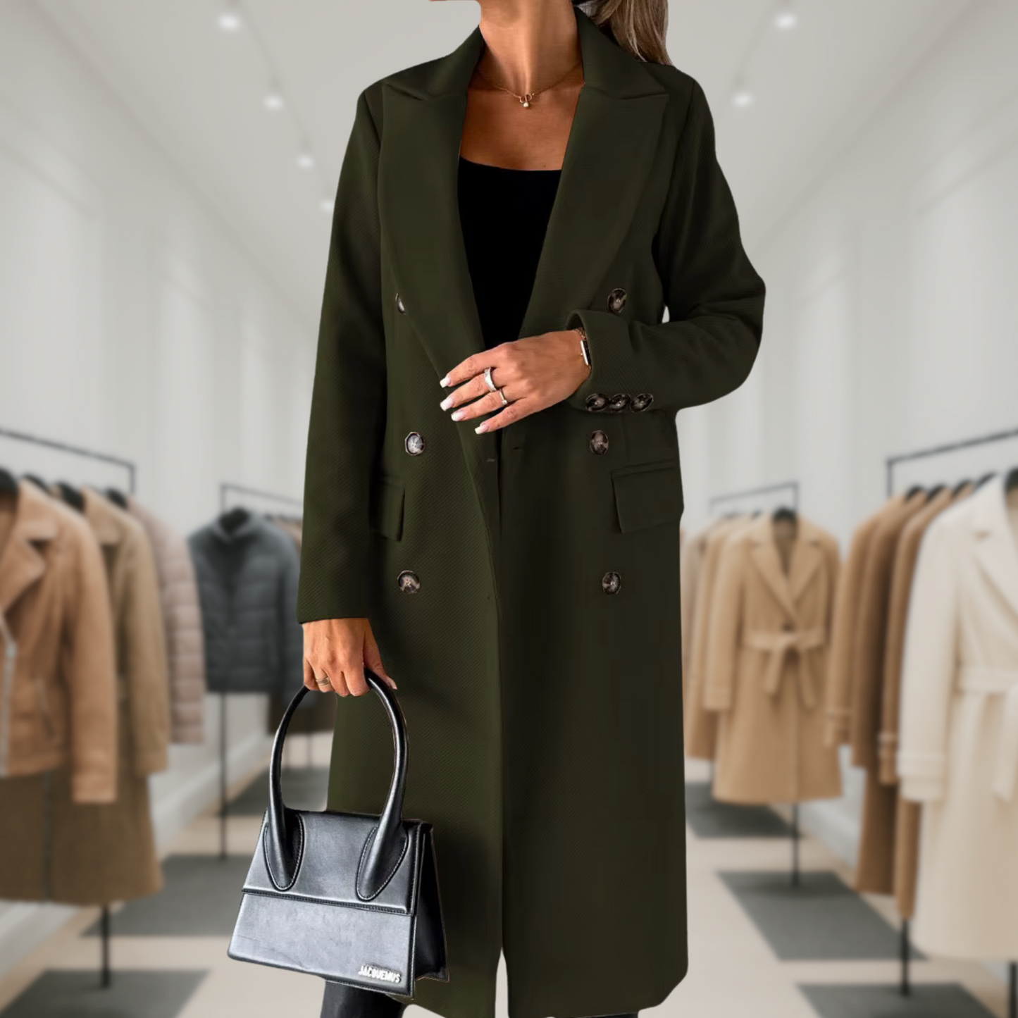 Kate™ | Woolen Coat Long Fit Women
