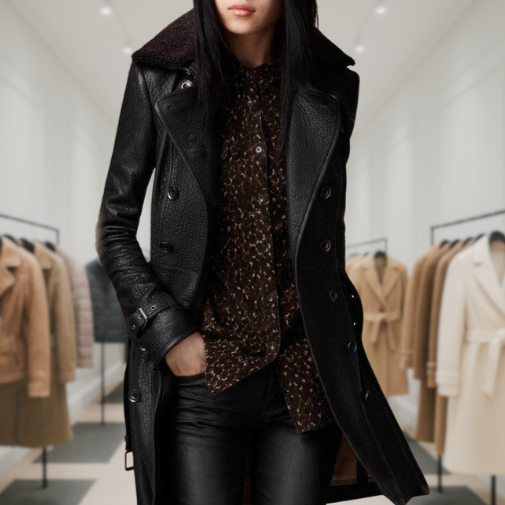 Marli Luxurious Leather Trench Coat