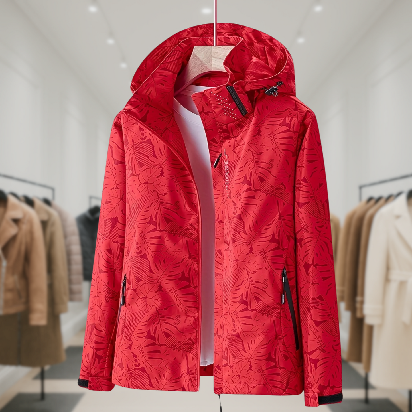 Lauren | Windproof Outdoor Jacket with Camouflage Print
