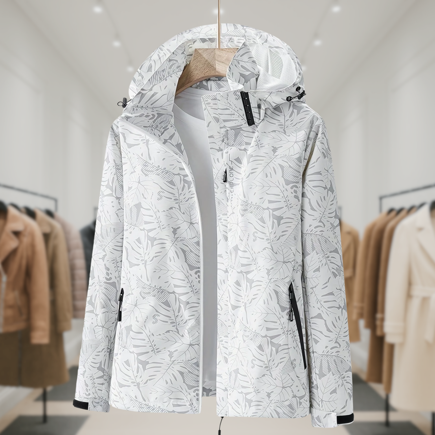 Lauren | Windproof Outdoor Jacket with Camouflage Print
