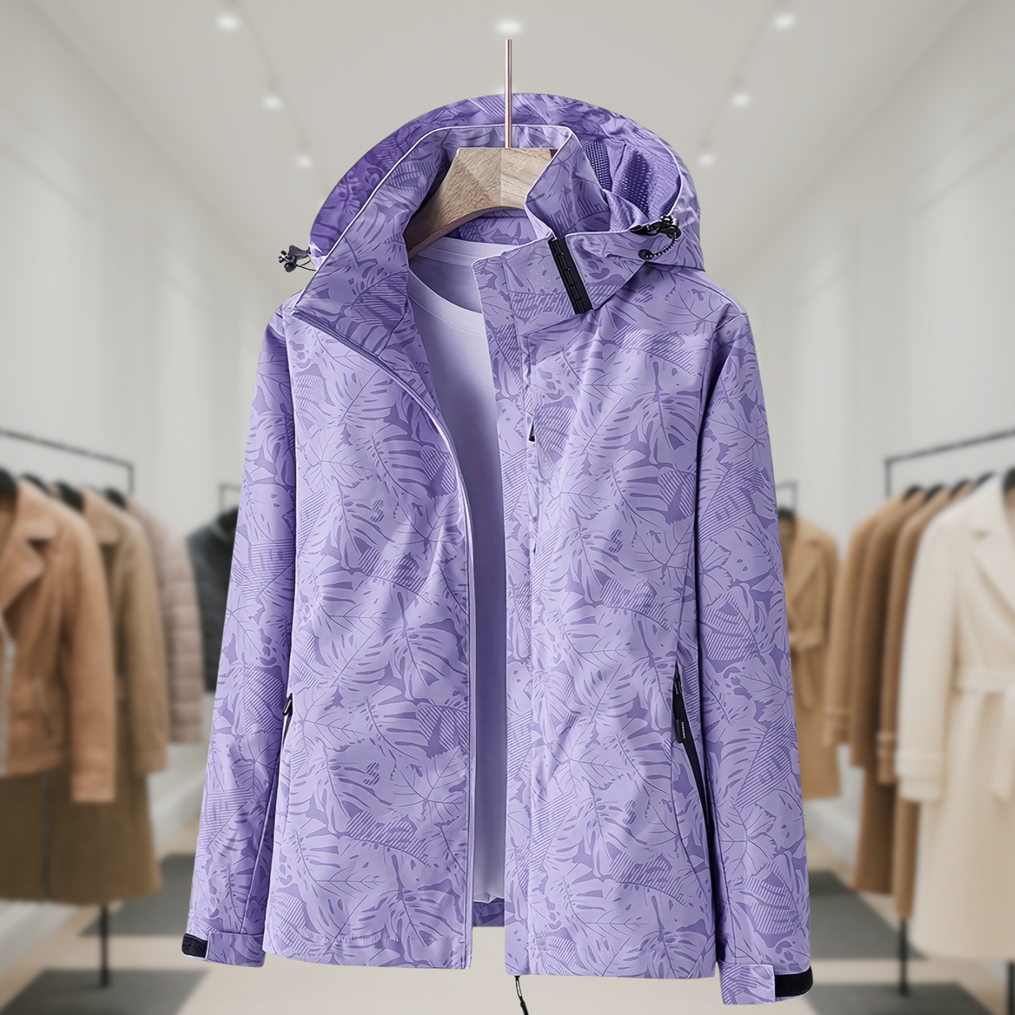 Lauren | Windproof Outdoor Jacket with Camouflage Print