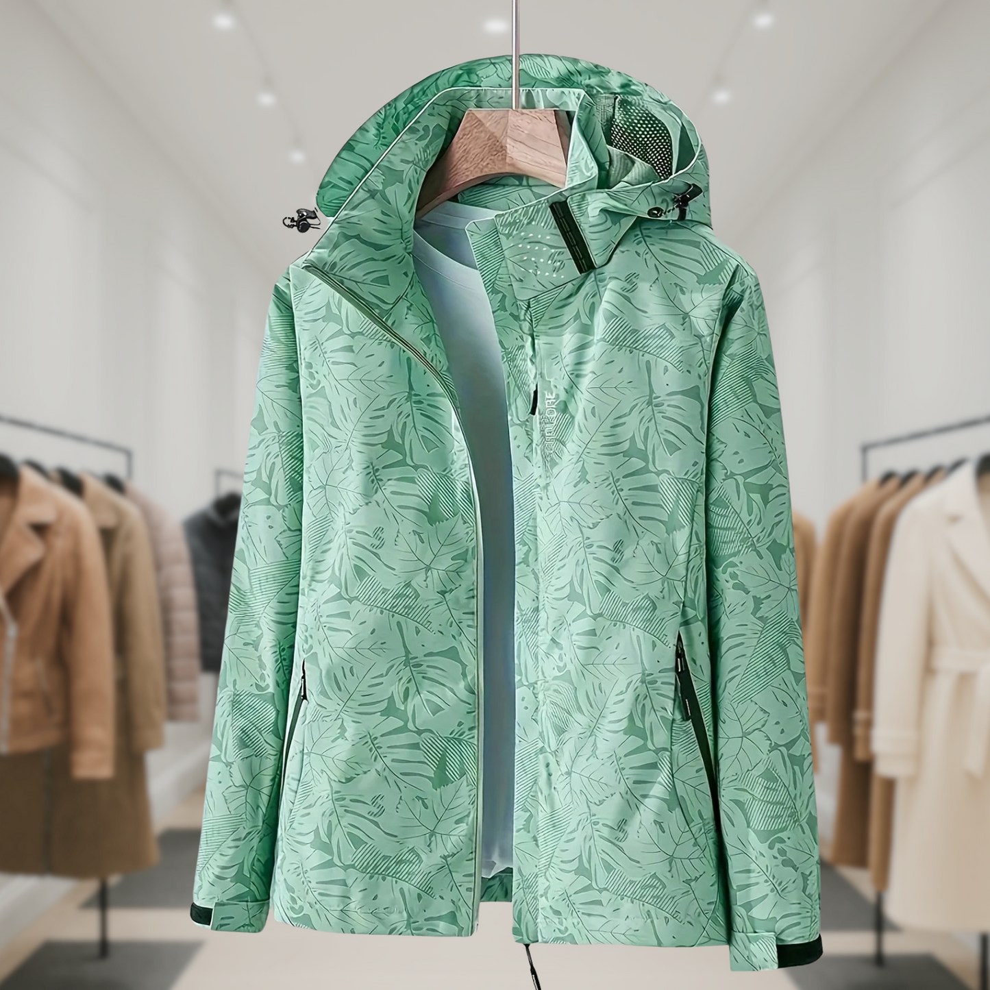 Lauren | Windproof Outdoor Jacket with Camouflage Print