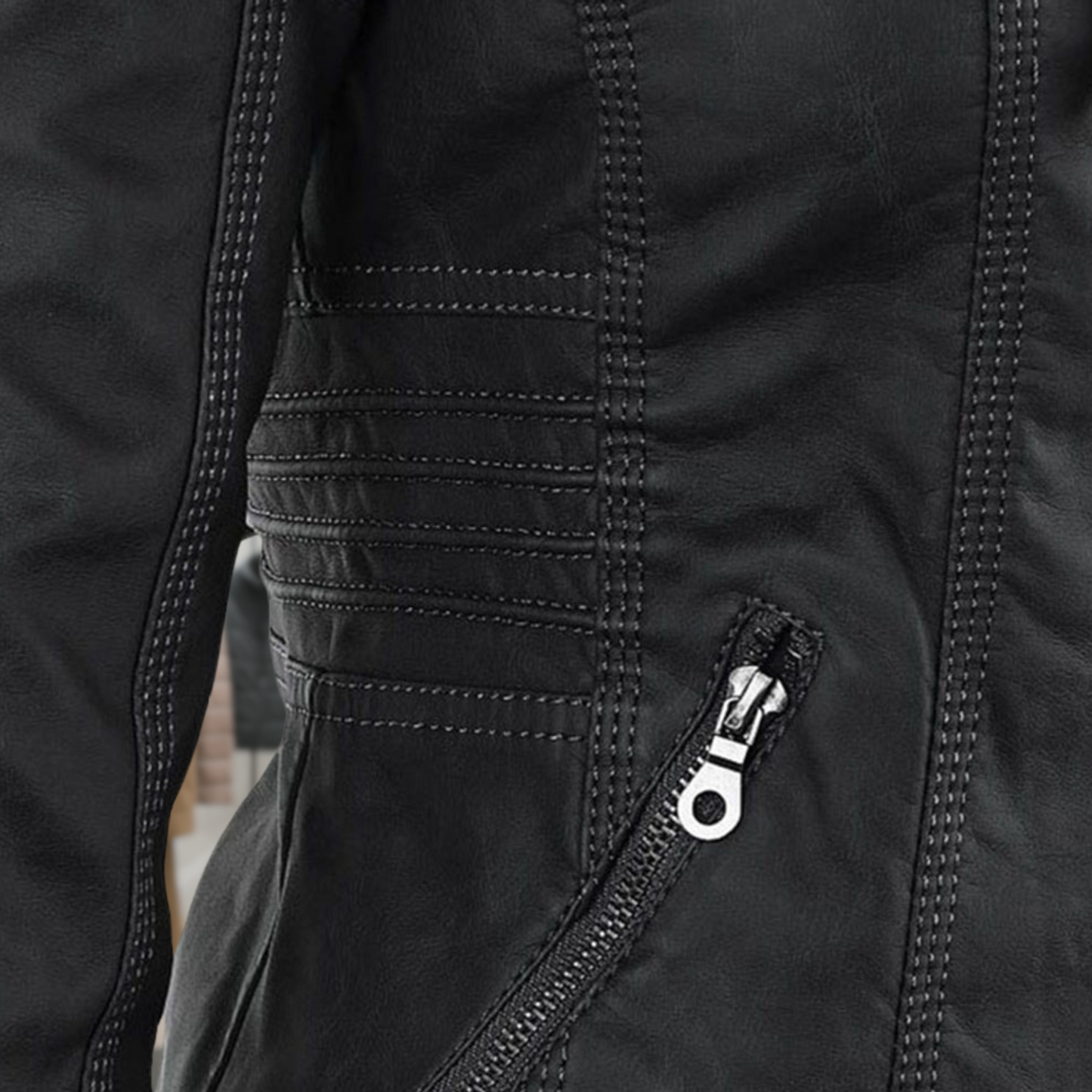 Olivia™ | Waterproof Women's Leather Jacket with Hood