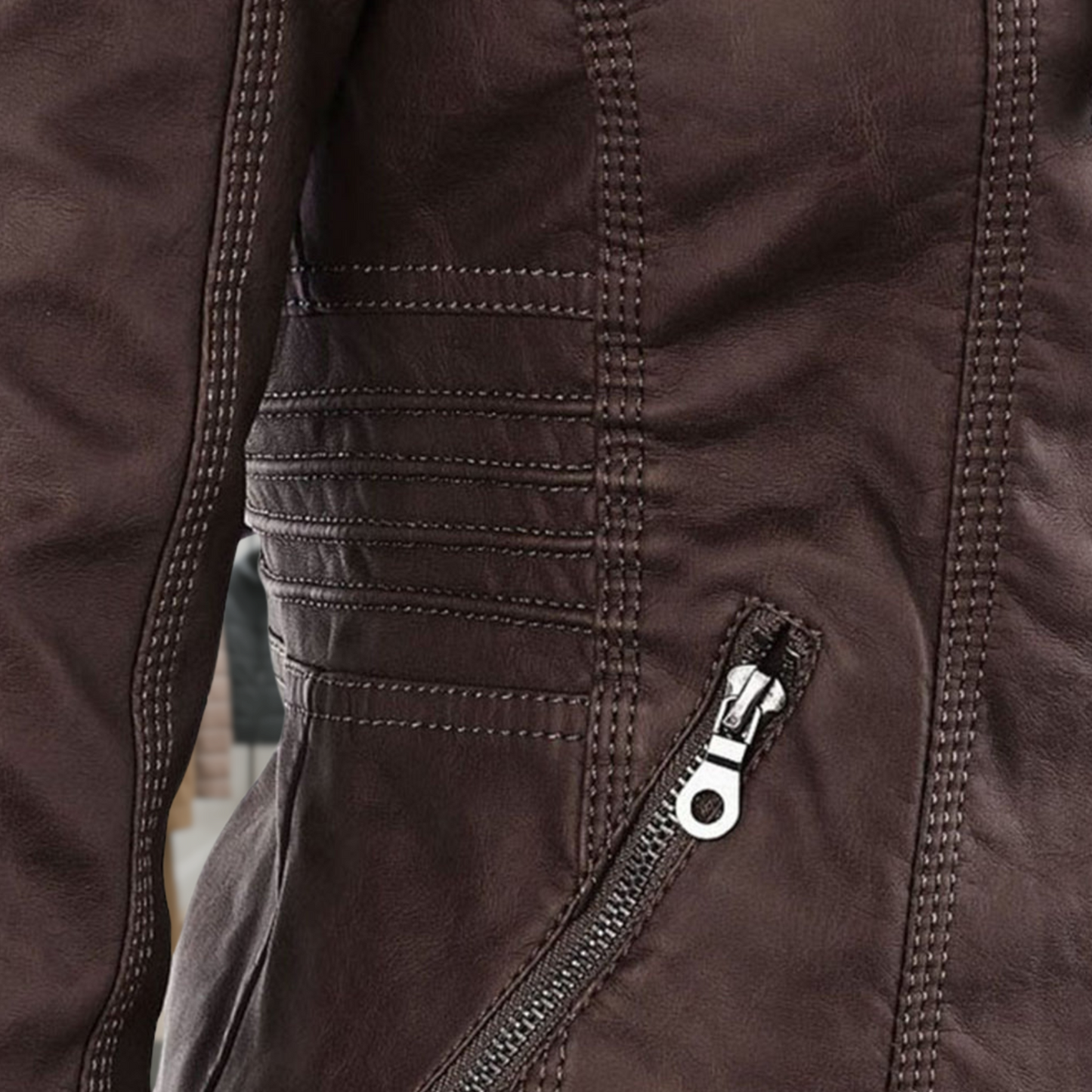 Olivia™ | Waterproof Women's Leather Jacket with Hood
