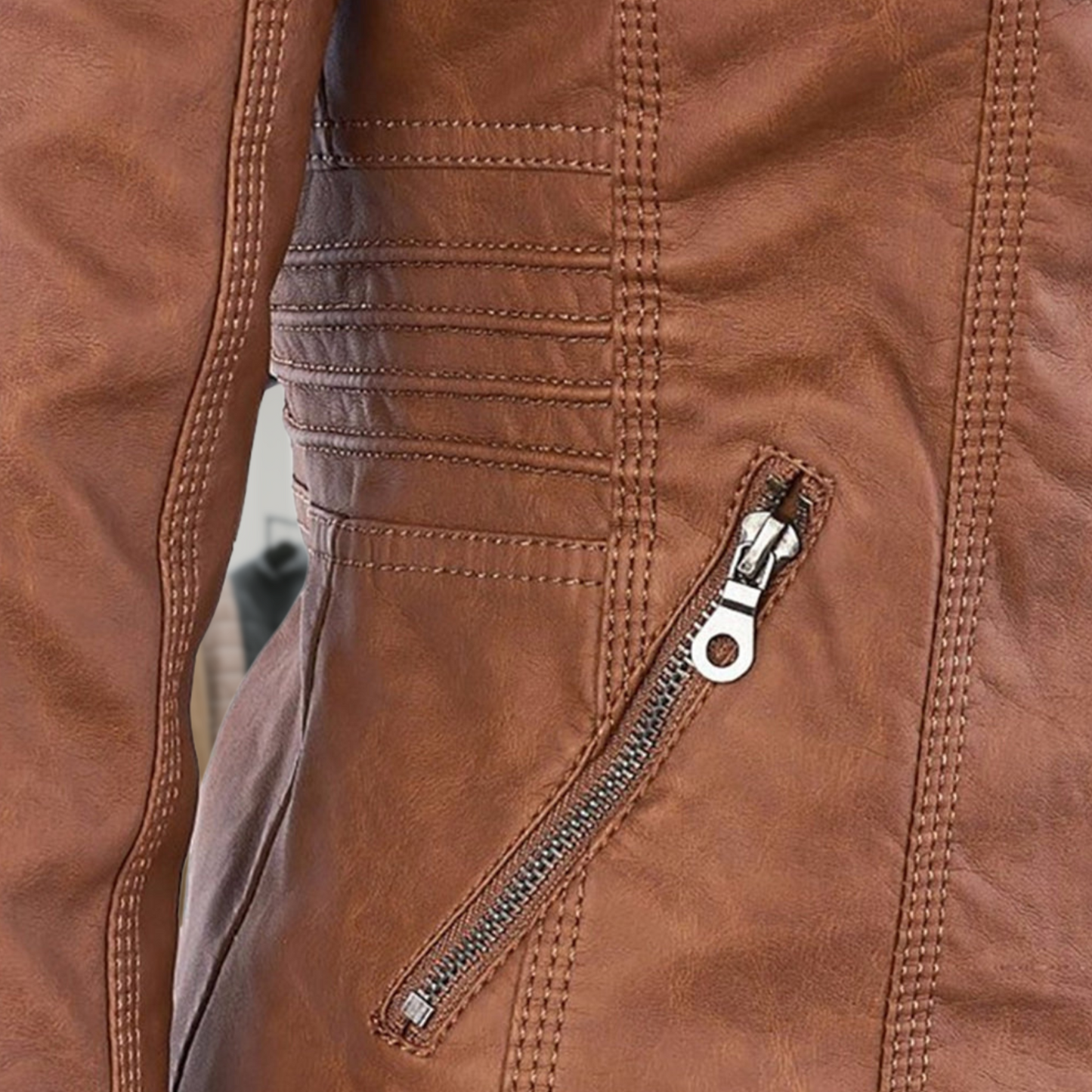 Olivia™ | Waterproof Women's Leather Jacket with Hood