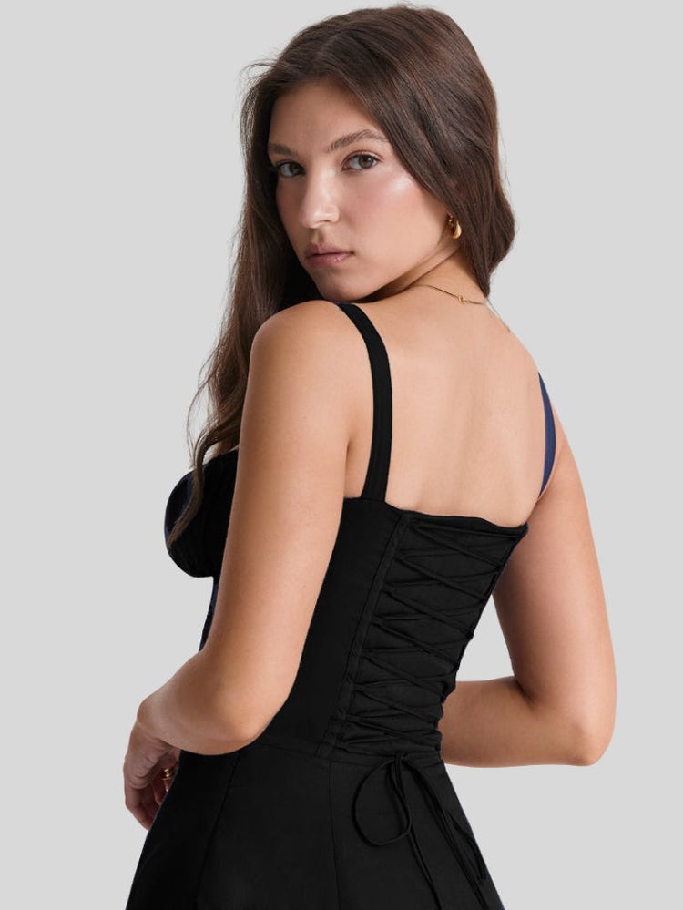 SHANA Pink floral corset dress