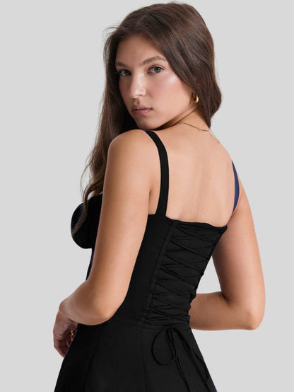 SHANA Pink floral corset dress