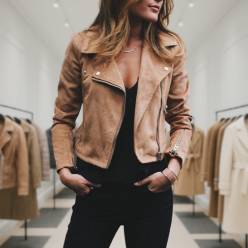 Lila - Suede Biker Jacket