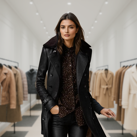 Marli Luxurious Leather Trench Coat