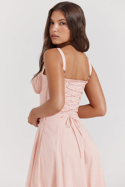 SHANA Pink floral corset dress