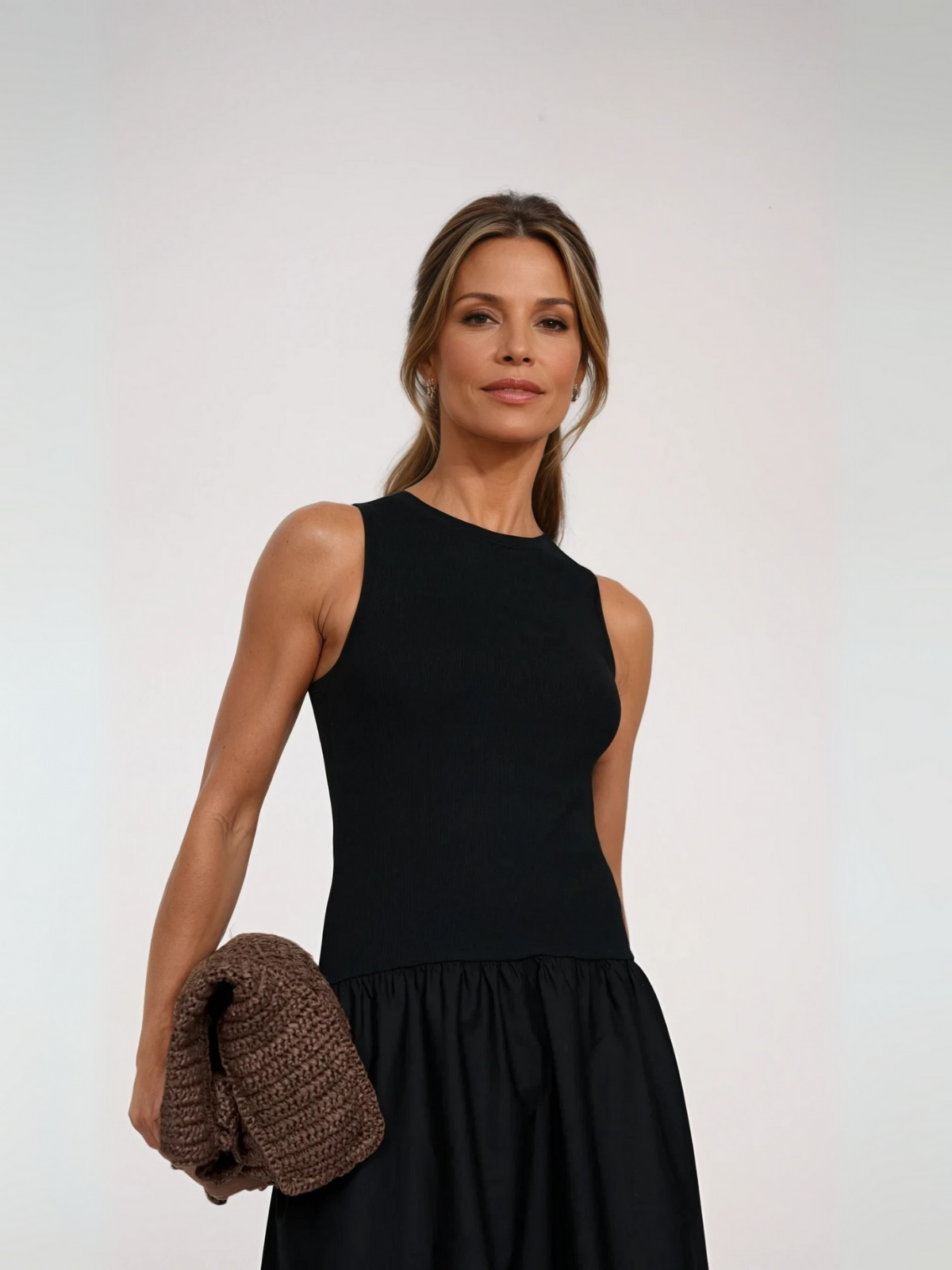 Round Neck Casual Stitching Vest Dress