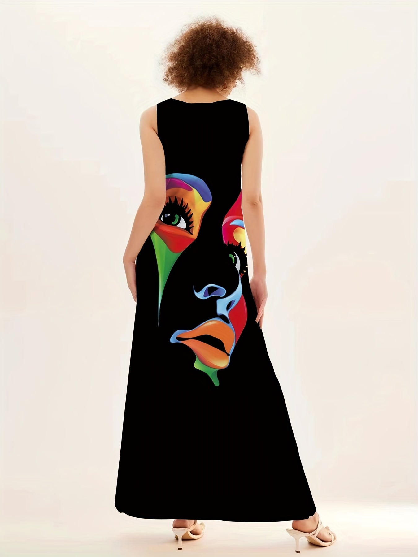 Honor - Chic Mask Print Maxi Dress