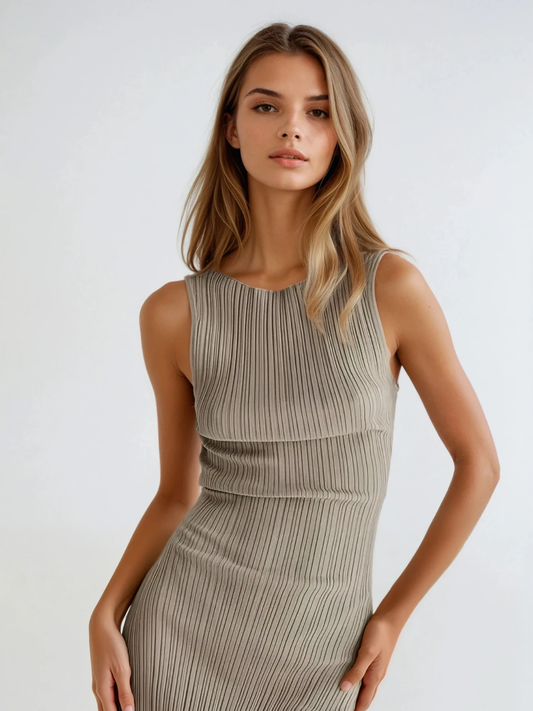 Effortless Lines Ribbed Dress
