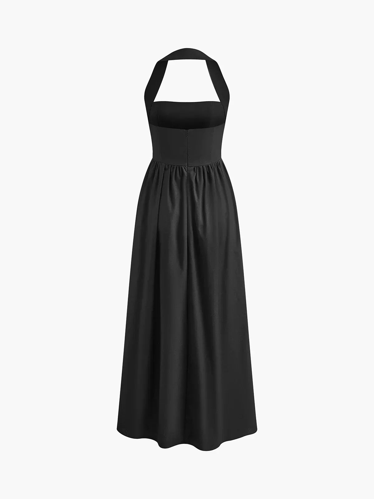 Simple and Chic Cotton & Linen Halter A Line Long Dress