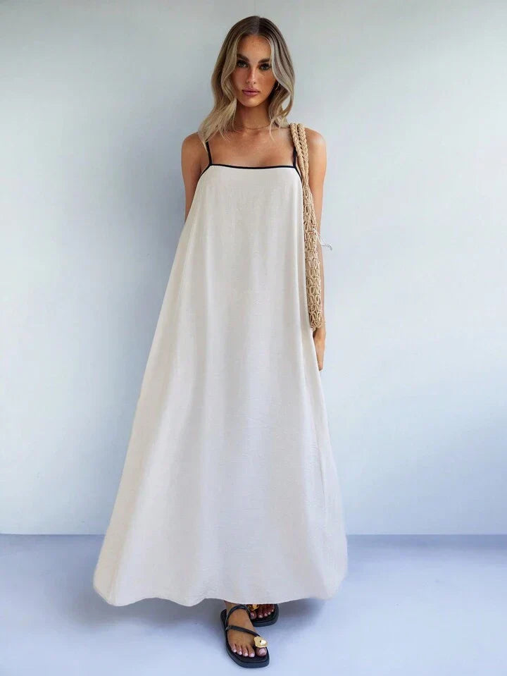 Elegant Style Casual Loose Contrast Color Strap Dress