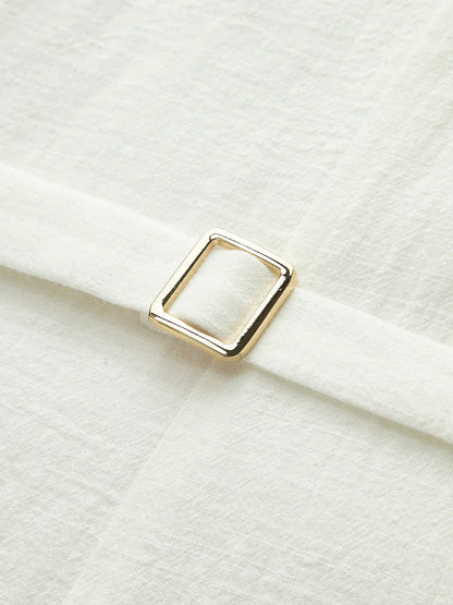 Casual Cotton Button-Front Short Dress