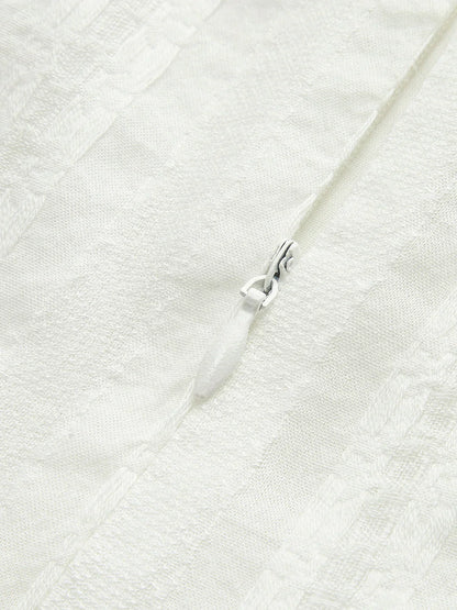 Semi-Sheer Solid Square Neckline Short Dress