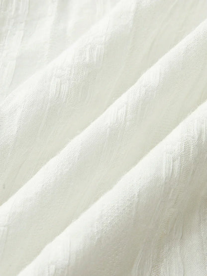 Semi-Sheer Solid Square Neckline Short Dress