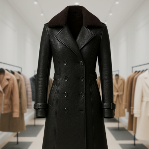 Marli Luxurious Leather Trench Coat