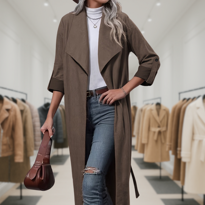 Bella™ | Stylish Vintage Brown Trench Coat
