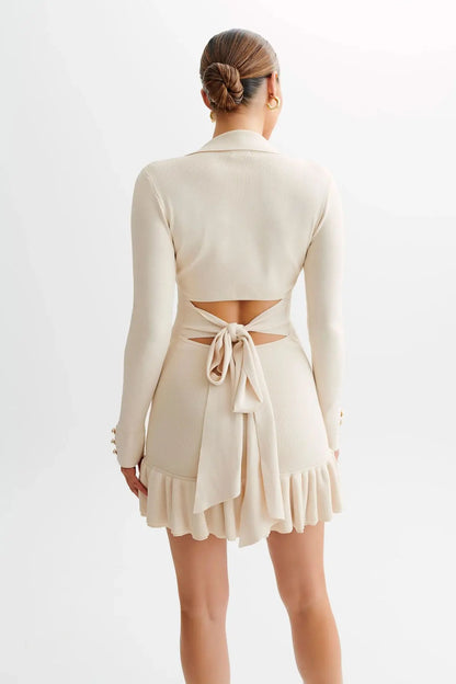 Ruffled Knit Mini Dress