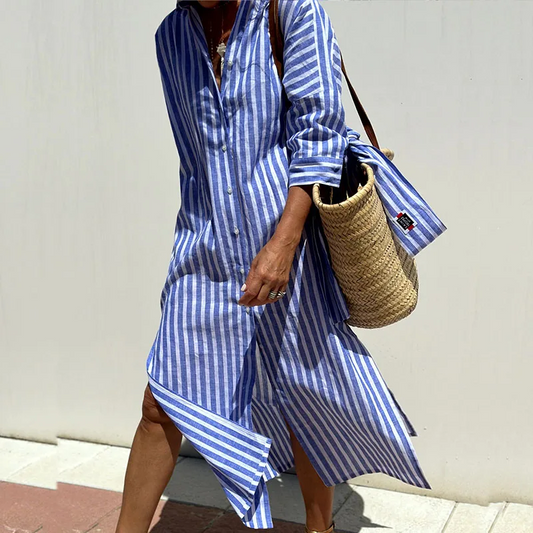 ELLE STRIPED DRESS SHIRT