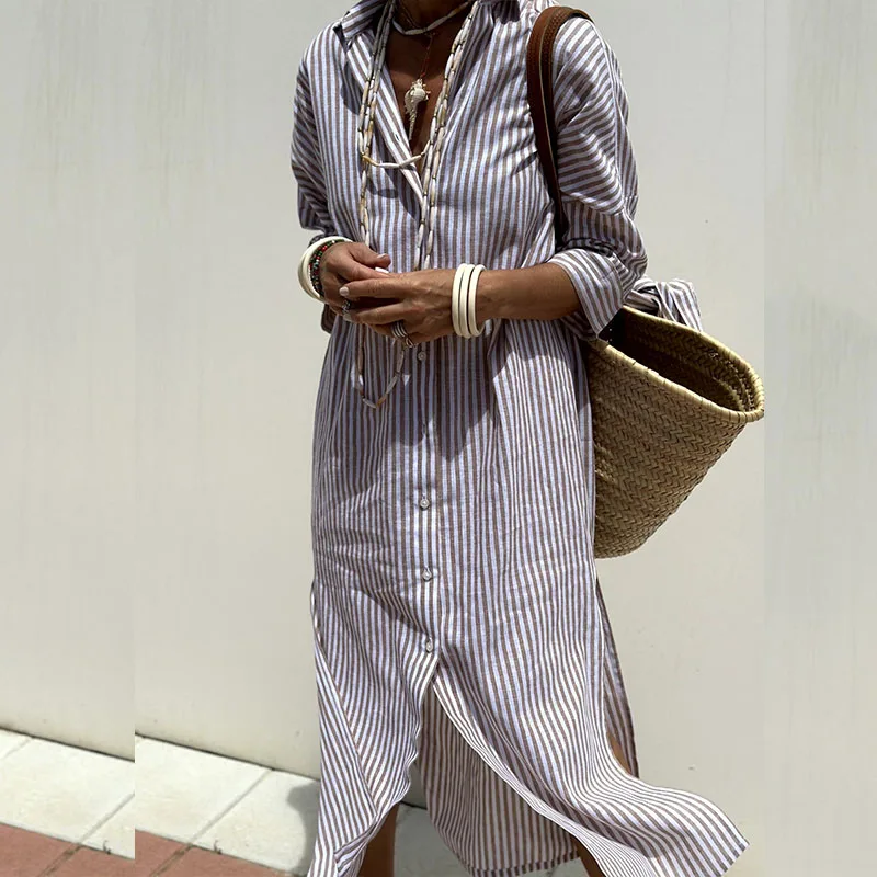 ELLE STRIPED DRESS SHIRT