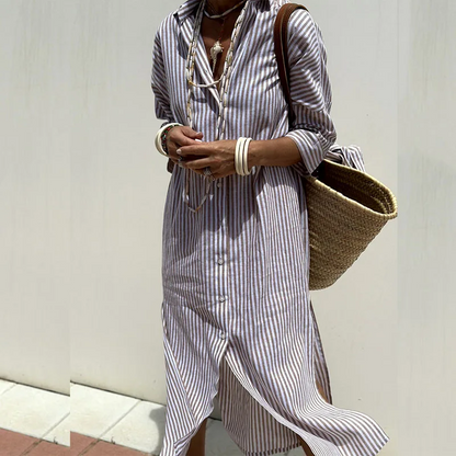 ELLE STRIPED DRESS SHIRT
