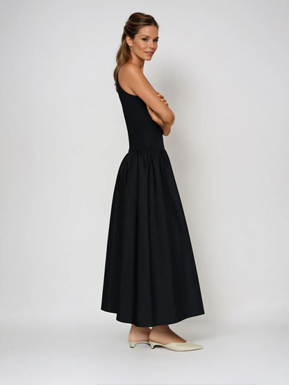 Round Neck Casual Stitching Vest Dress